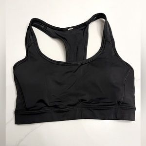 Black Lululemon sports bra- ruched back- mid-high impact- sz 4